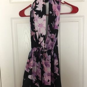 Floral backless romper